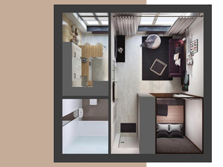 Дизайн-проект 1-комнатной квартиры (от 25 до 40 м2)